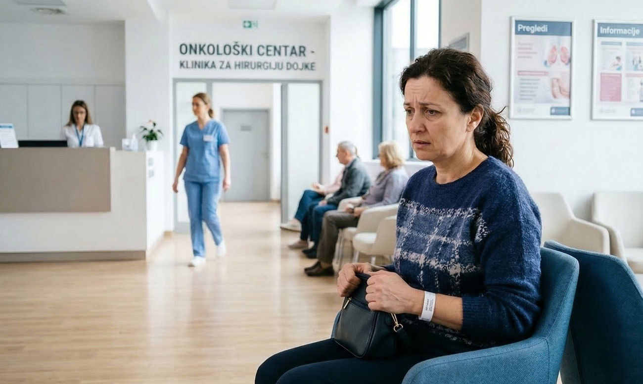 Žena u čekaonici na onkologiji